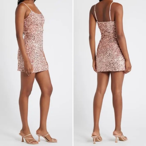 bp Dresses & Skirts - BP Sequin Blush Pink Mini Dress